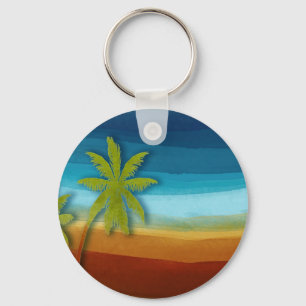 Tropical Palm Tree Key Ring