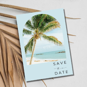 Tropical Palm Tree Key West Beach Wedding  Save The Date