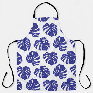 Tropical palm tree leaves pattern apron