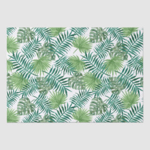 Tropical Palm Tree Leaves Pattern Green Tissue Paper