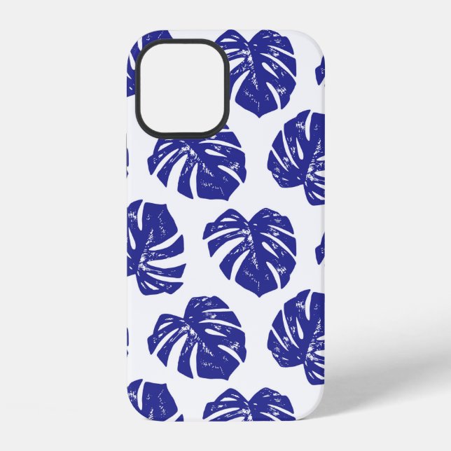 Tropical palm tree leaves pattern iPhone case (Back)