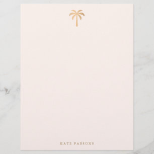 Tropical Palm Tree Modern Custom Letterhead