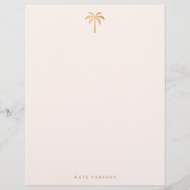 Tropical Palm Tree Modern Custom Letterhead (Front)