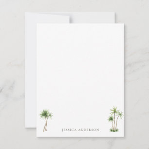 Tropical Palm Tree Name Thank You Card