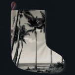 TROPICAL PALM TREE ON THE BEACH SMALL CHRISTMAS STOCKING<br><div class="desc">TROPICAL PALM TREE ON THE BEACH</div>