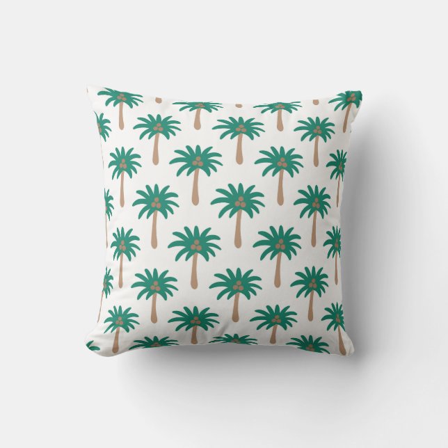 Tropical Palm Tree Pattern Cushion (Front)