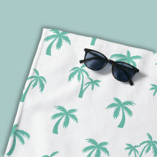 Tropical Palm Tree pattern sea green Beach Towel