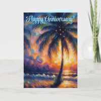 Tropical Palm Tree Personalised Anniversary