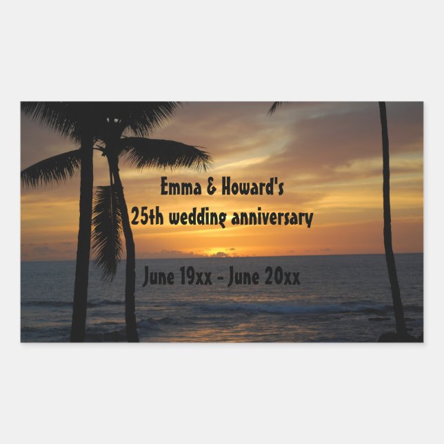 Tropical Palm Tree Personalised wine labels (Front)