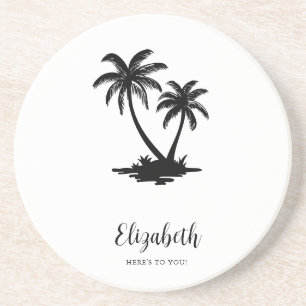 Tropical Palm Tree Personalized Coaster