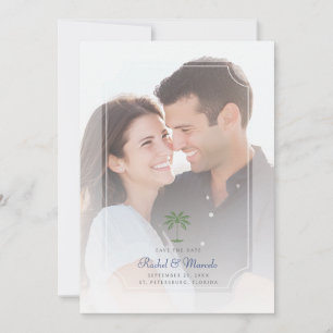 Tropical Palm Tree Photo Wedding Save the Date