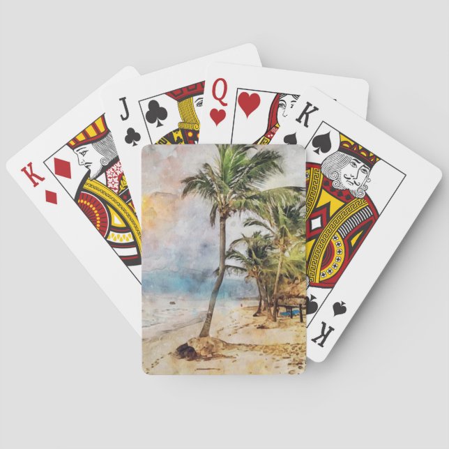 Tropical Palm Tree Playing Cards (Back)