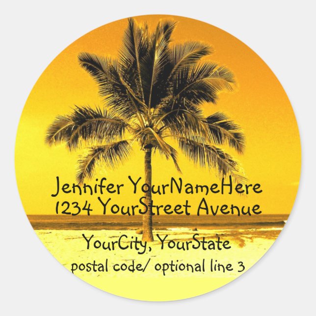 Tropical Palm Tree return address labels (Front)