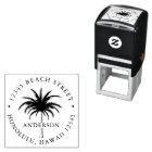 Tropical Palm Tree Round Return Address