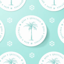 Tropical Palm Tree Seas and Greetings Christmas