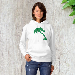 Tropical Palm Tree Silhouette Green Island Beach  Hoodie