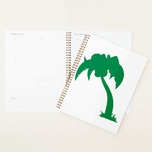 Tropical Palm Tree Silhouette Green Island Beach Planner