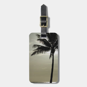 Tropical Palm Tree Silhouette Luggage Tag
