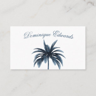 Tropical Palm Tree Stylish Blue Professional Business Card