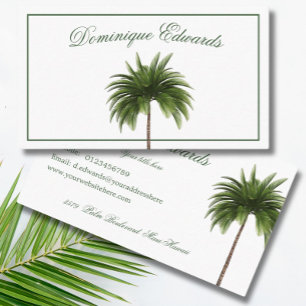  Tropical Palm Tree Stylish Green Professional   Business Card