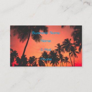 Tropical Palm Tree Sunset Business Card