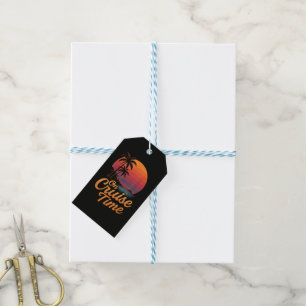Tropical Palm Tree Sunset Cruise Vacation Gift Tags