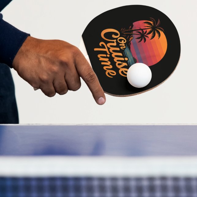 Tropical Palm Tree Sunset Cruise Vacation Ping Pong Paddle (Insitu)