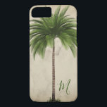 Tropical  Palm Tree Vintage Elegant Monogram Case-Mate iPhone Case<br><div class="desc">Elegant palm tree form part of the canopy over your initial or your family's initial.
Elegant Tropical Vintage design. The Palm tree is on a background of  champagne marble.</div>