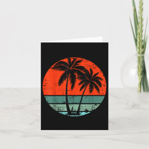 Tropical Palm Tree Vintage Sunset Beach Retro Styl Card