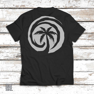 Tropical Palm Tree Wave Circle Beach Coastal T-Shirt