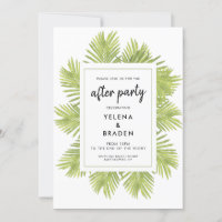 Tropical palm tree wedding after party