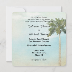 Tropical Palm Tree Wedding Invitation