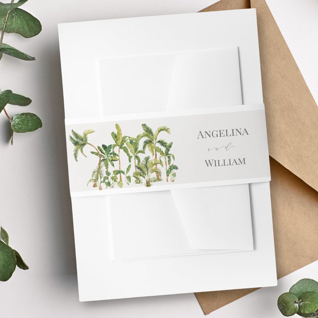 Tropical Palm Tree Wedding Invitation Belly Band (Creator Uploaded)