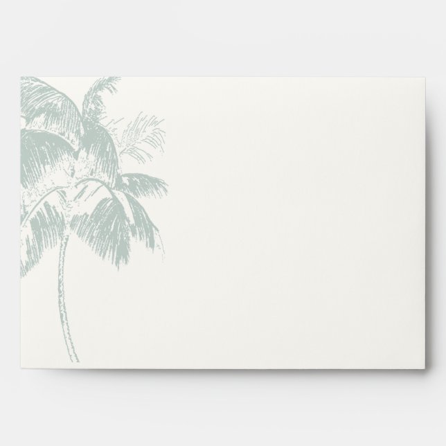 Tropical Palm Tree Wedding Invitation Envelope (Front)