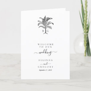 Tropical Palm Tree Wedding Order of Service Programme