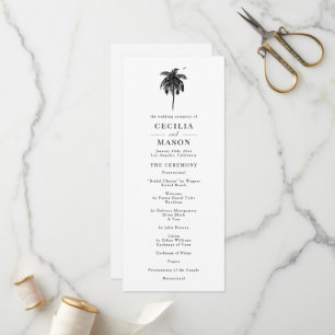 Tropical Palm Tree Wedding Program Programme
