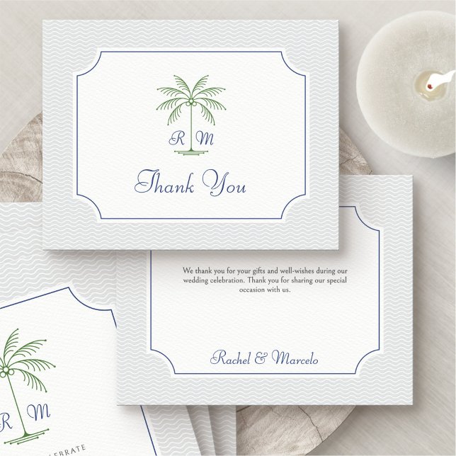 Tropical Palm Tree Wedding Thank You Card (Creator Uploaded)