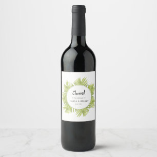 Tropical palm tree wine label