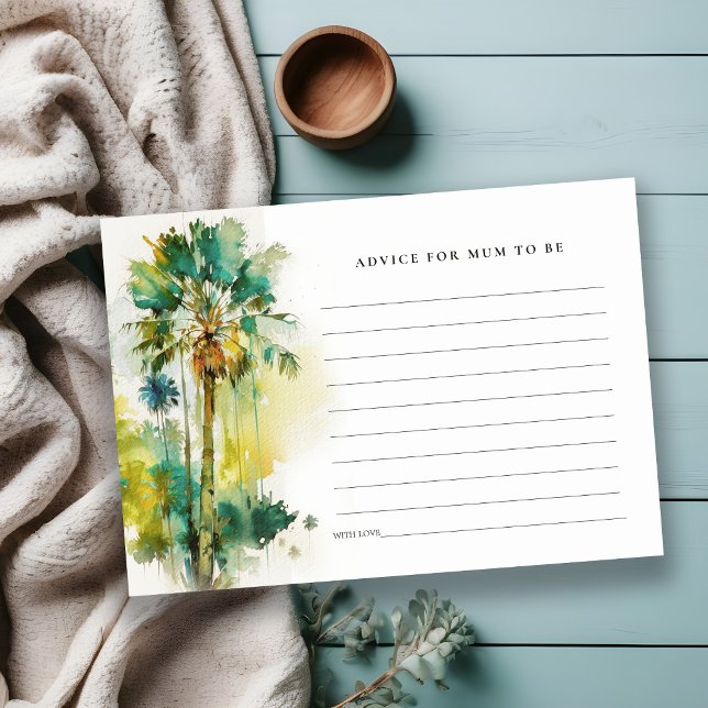 Tropical Palm Trees Advice For Mum Baby Shower Enclosure Card (Creator Uploaded)