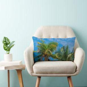 Tropical Palm Trees and Coconuts Lumbar Cushion