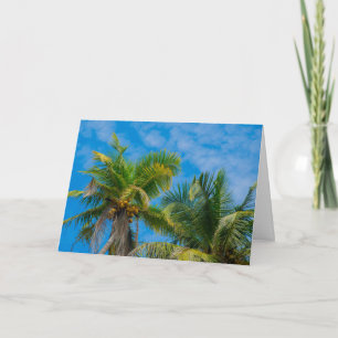 Tropical Palm Trees and Coconuts Thank You Card