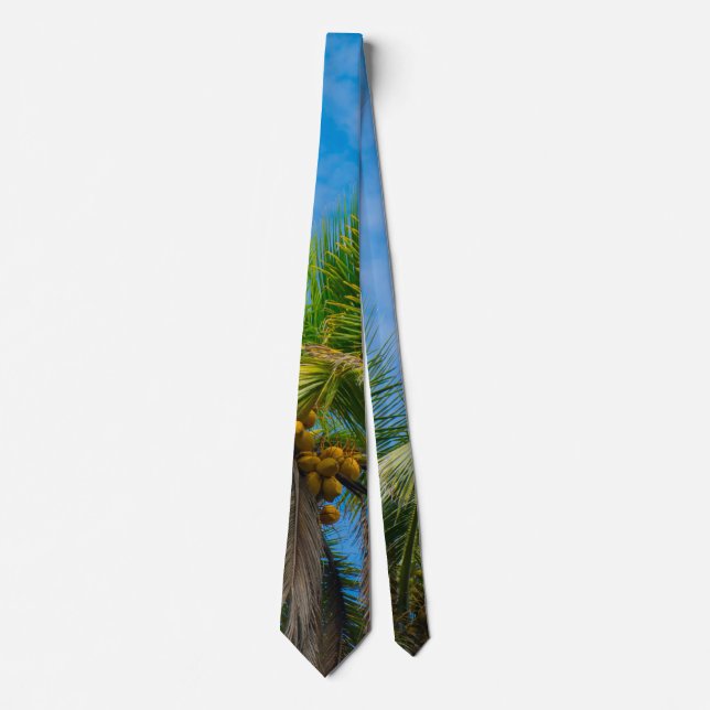 Tropical Palm Trees and Coconuts Tie (Front)