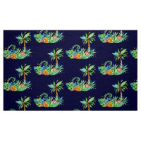 Tropical Palm Trees and Floral on Navy