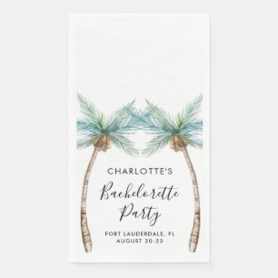 Tropical Palm Trees Bachelorette Party Napkin