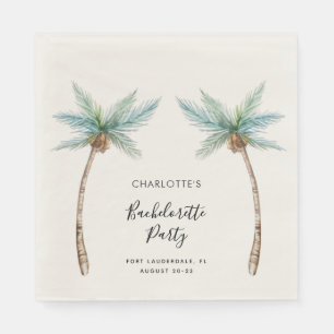 Tropical Palm Trees Bachelorette Party Paper Napkin