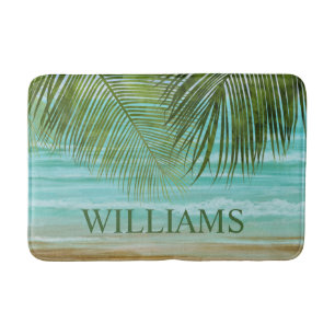 Tropical Palm Trees  Beach Bath Mat