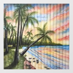 TROPICAL PALM TREES BEACH BLINDS