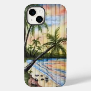 TROPICAL PALM TREES BEACH BLINDS Case-Mate iPhone 14 CASE