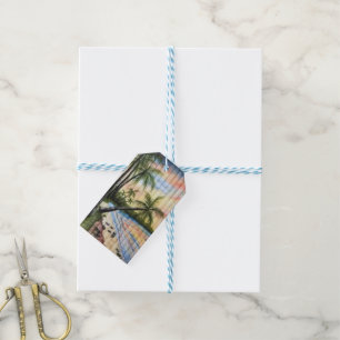 TROPICAL PALM TREES BEACH BLINDS GIFT TAGS
