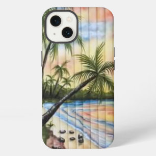 TROPICAL PALM TREES BEACH BLINDS iPhone 13 CASE